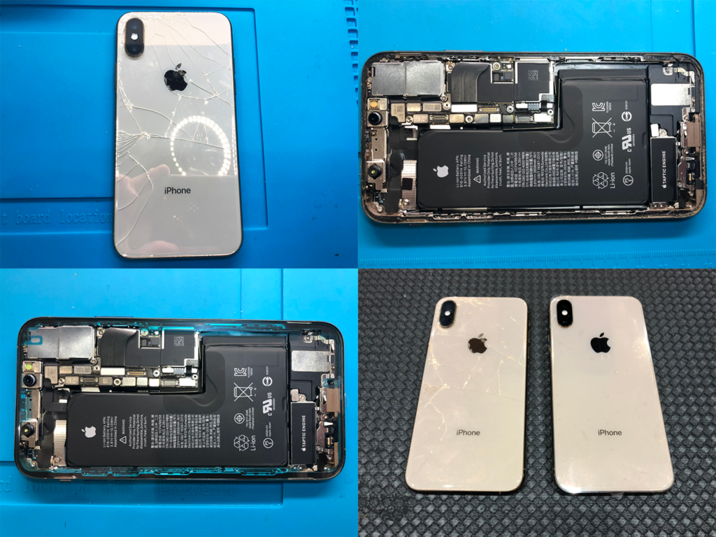iPhone XS 背面ガラス割れ修理（つくば市内より来店）