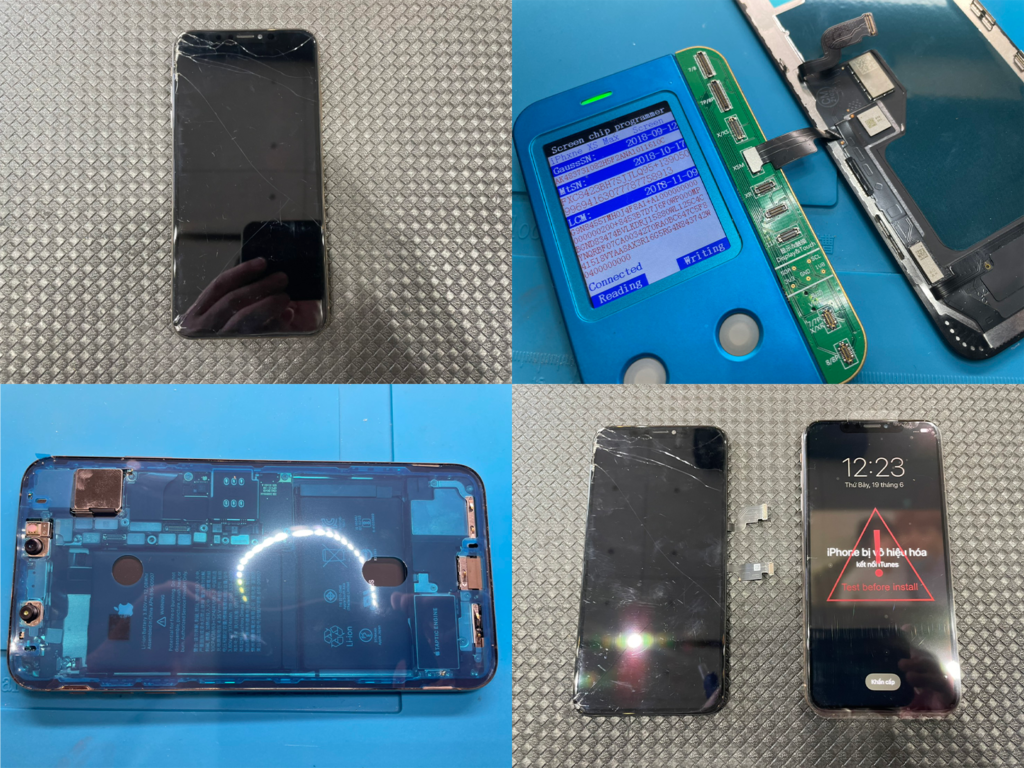 iPhone XS Max 液晶割れ、タッチ不具合修理（つくば市内より来店）
